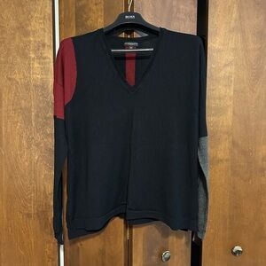 Lane Bryant Women's V-Neck Sweater in Black, Red, and Gray